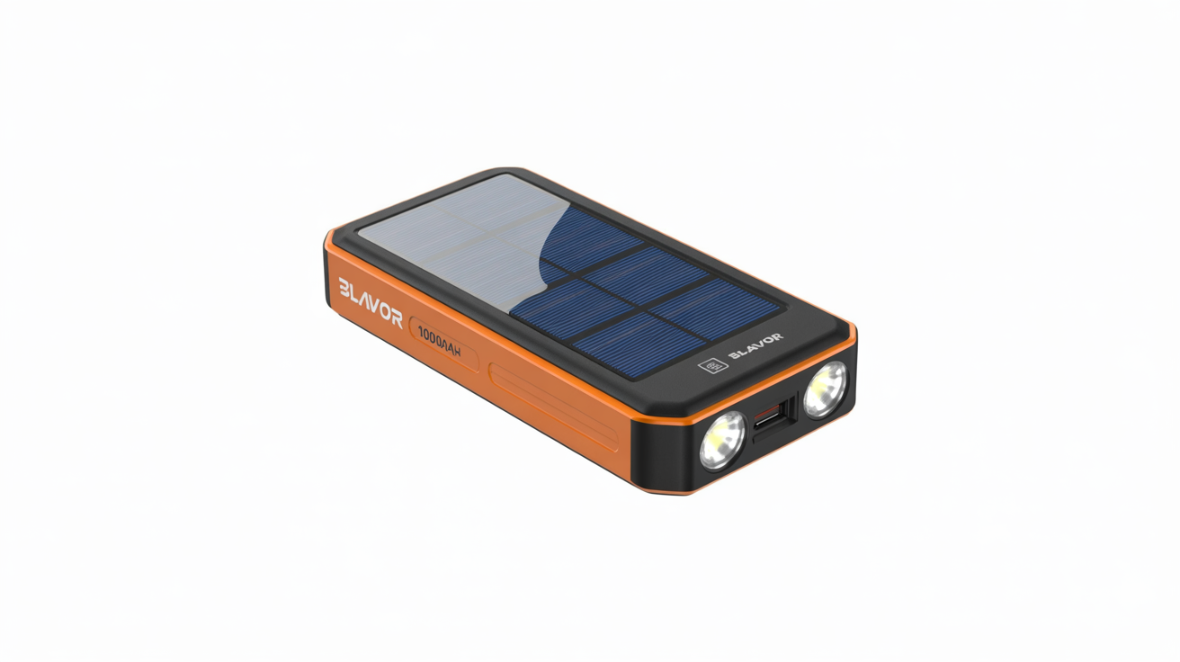 Blavor solar power bank 10000mAh with LED flashlights