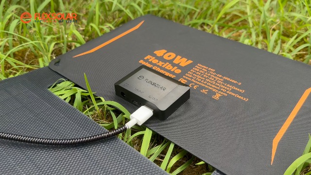 FlexSolar 40W foldable solar panel with multiple USB ports