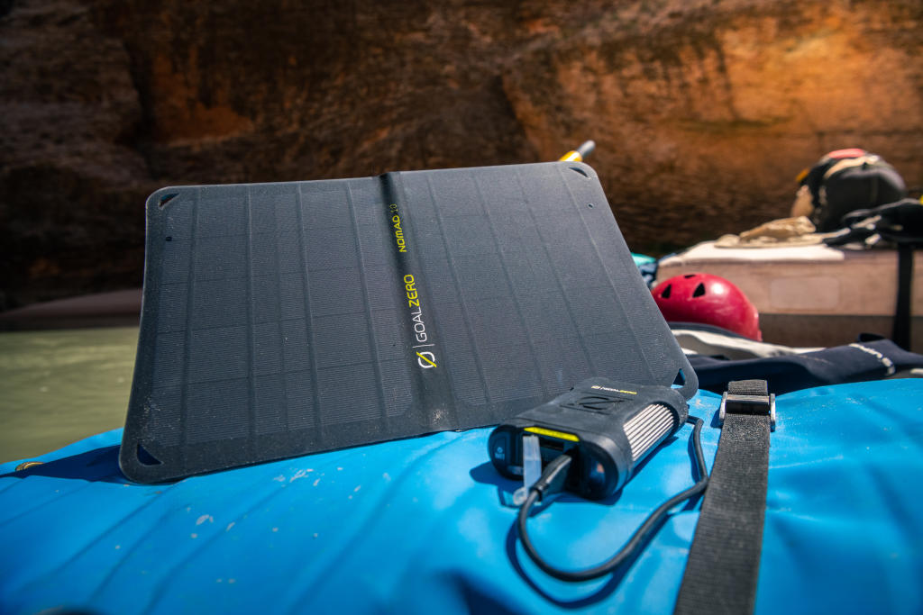 Goal Zero Venture 35 power bank with Nomad 10 solar panel