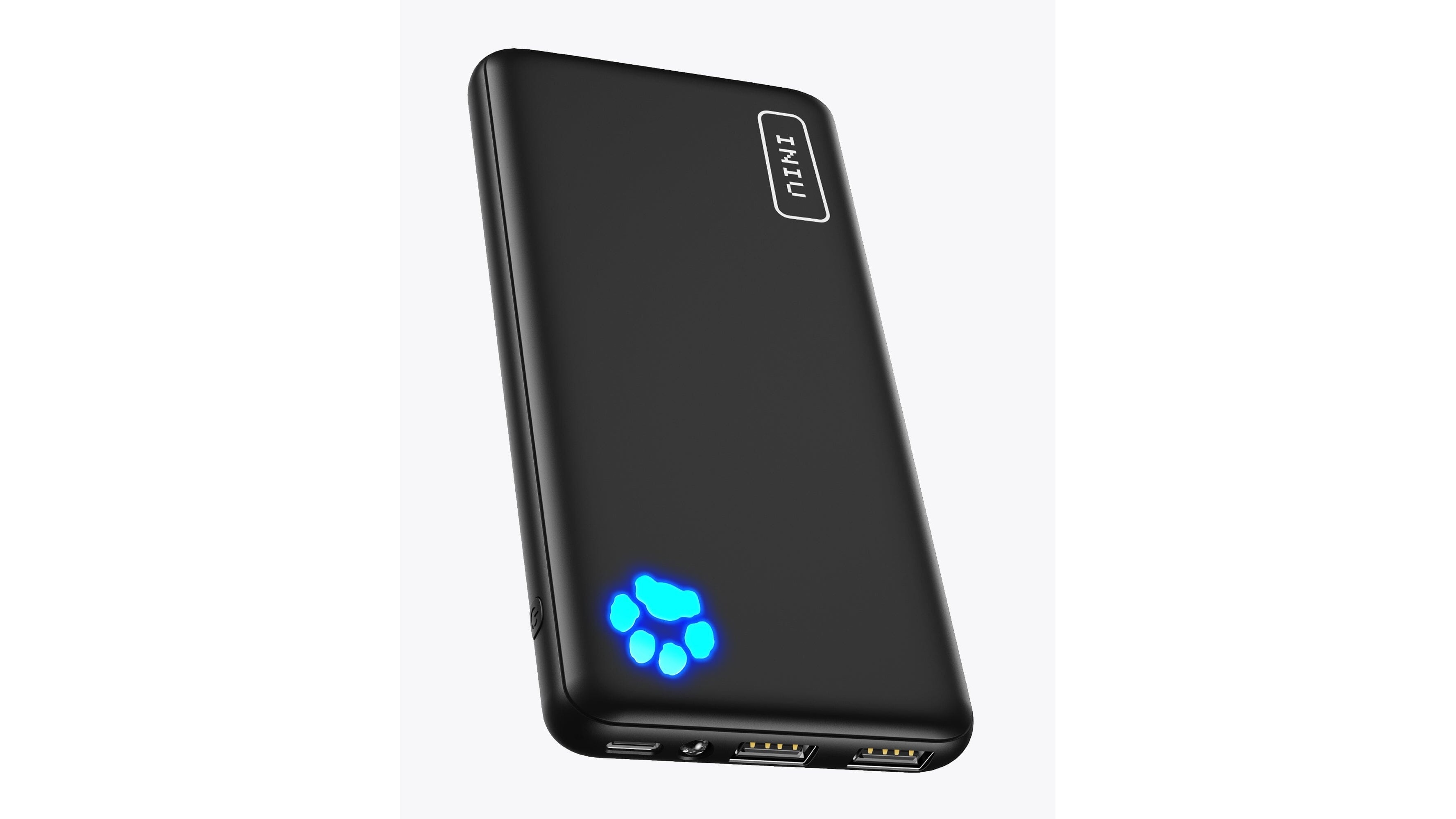 INIU 10000mAh slim power bank with USB-C port and flashlight