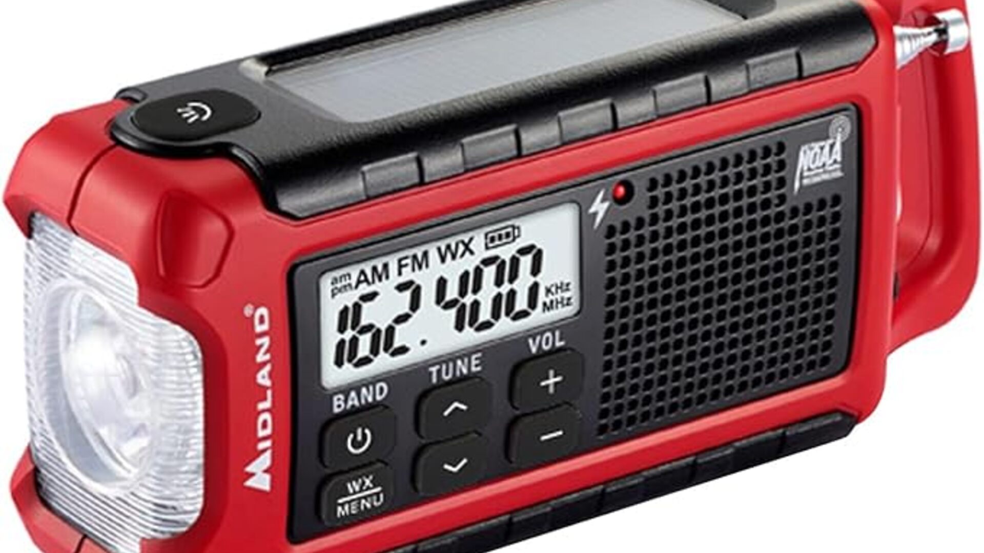 Midland ER210 Emergency Crank Weather Radio with flashlight and solar panel