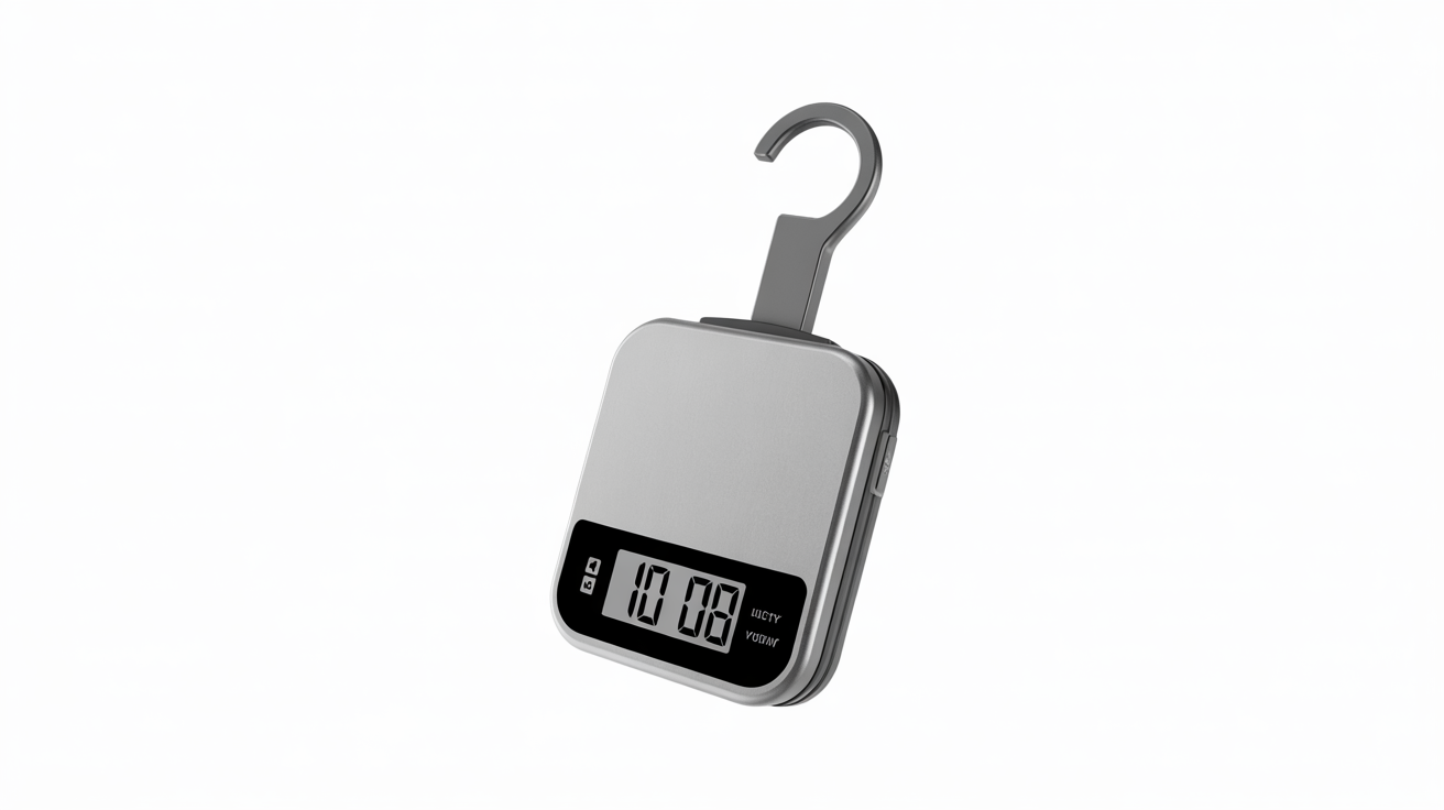 Portable digital luggage scale with LCD display and sturdy metal hook