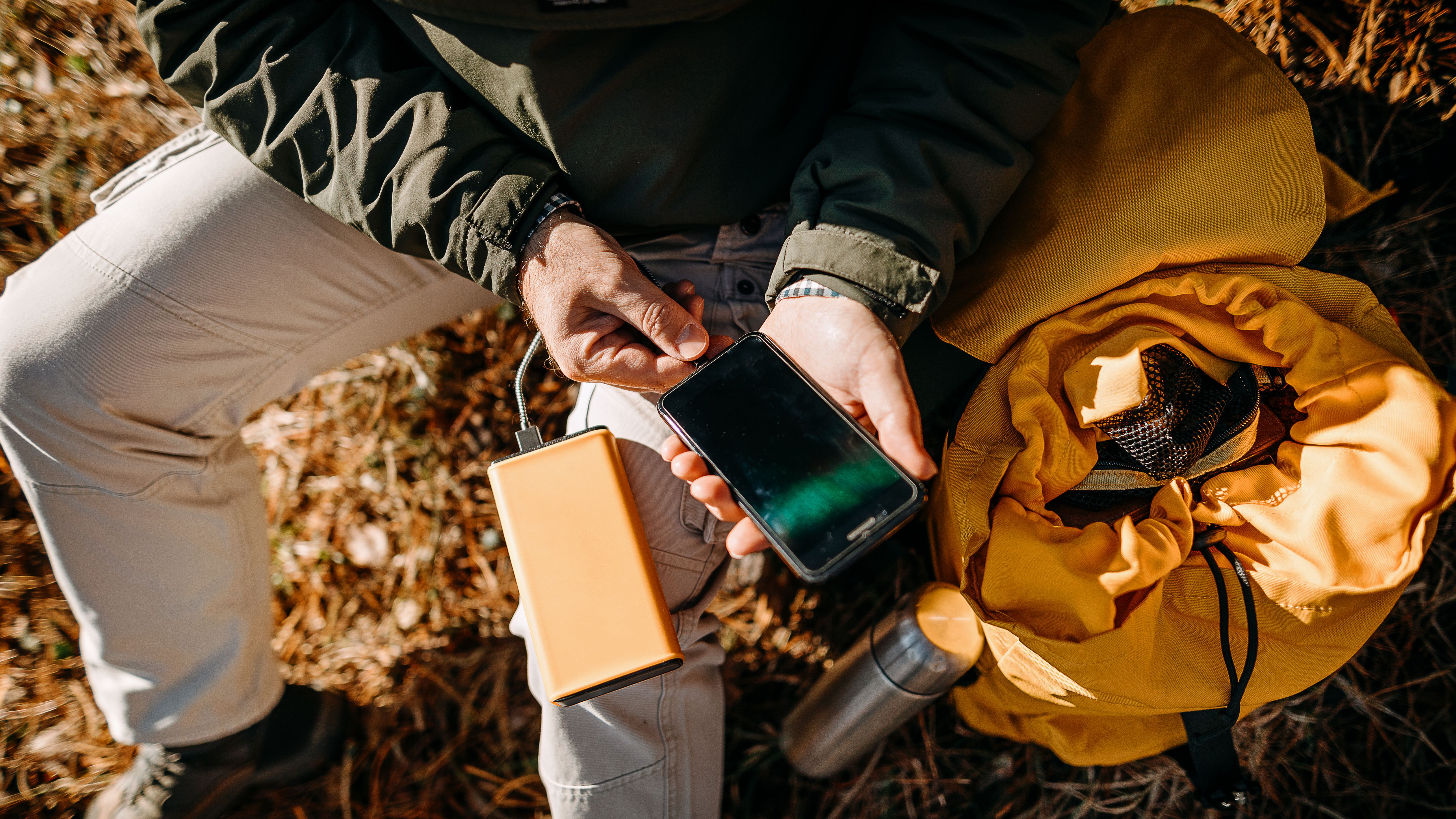 Collection of portable power banks for charging devices on the go
