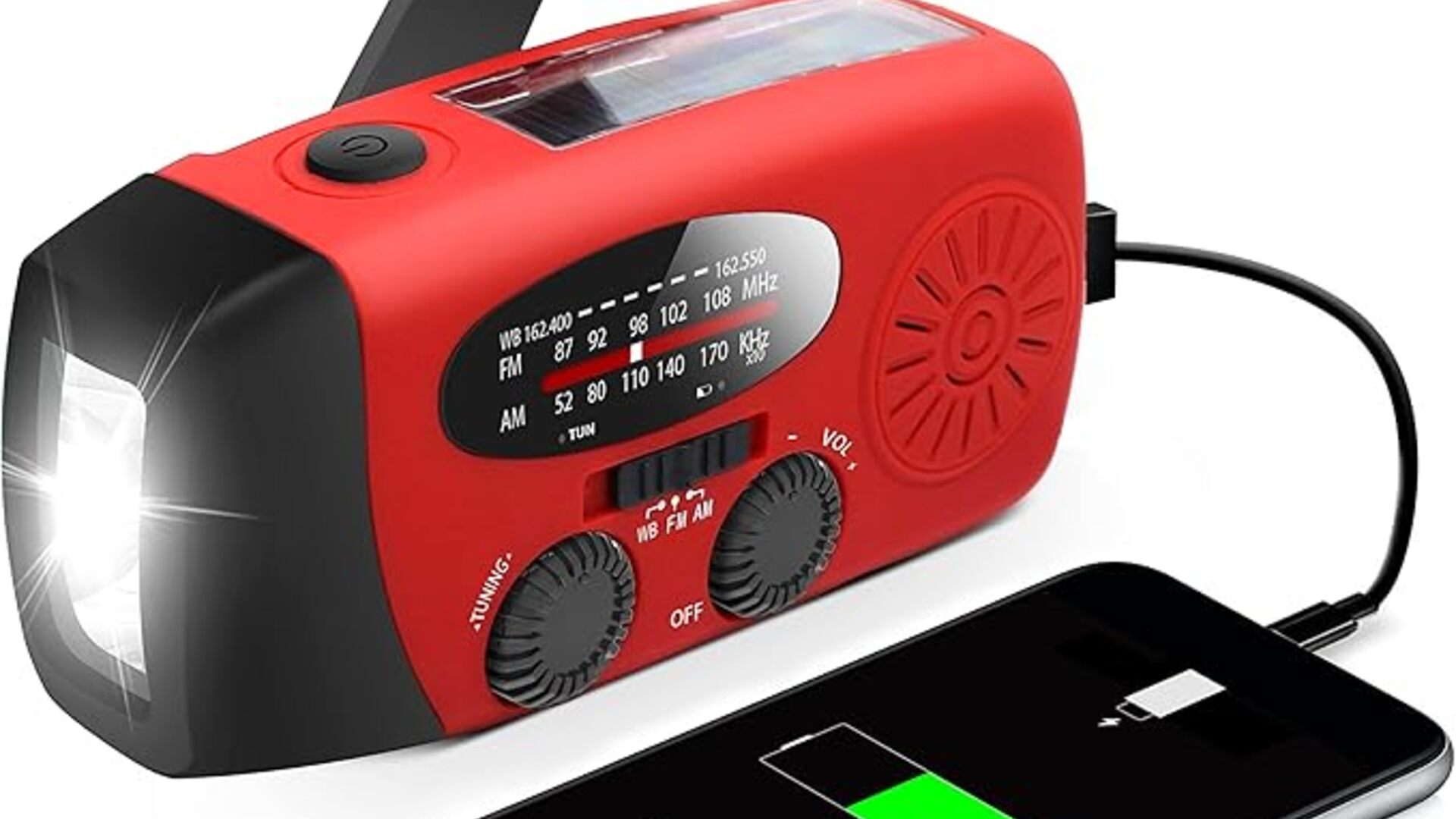RunningSnail Solar Crank Emergency Weather Radio with hand crank