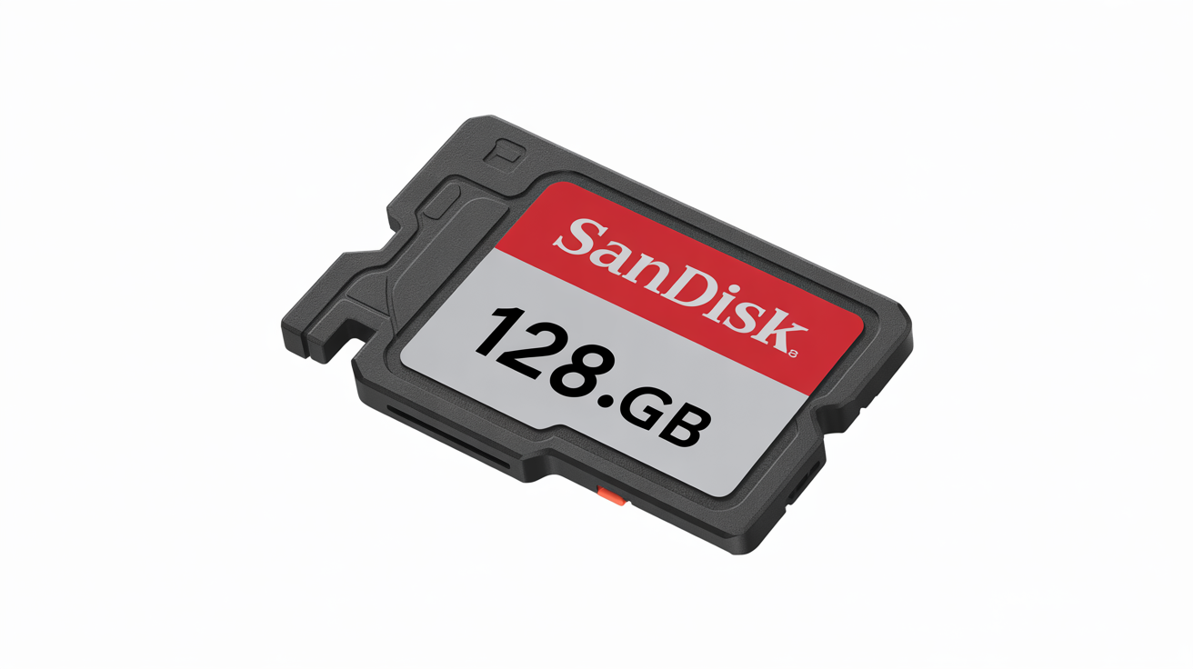 SanDisk 128GB microSD memory card with SD adapter